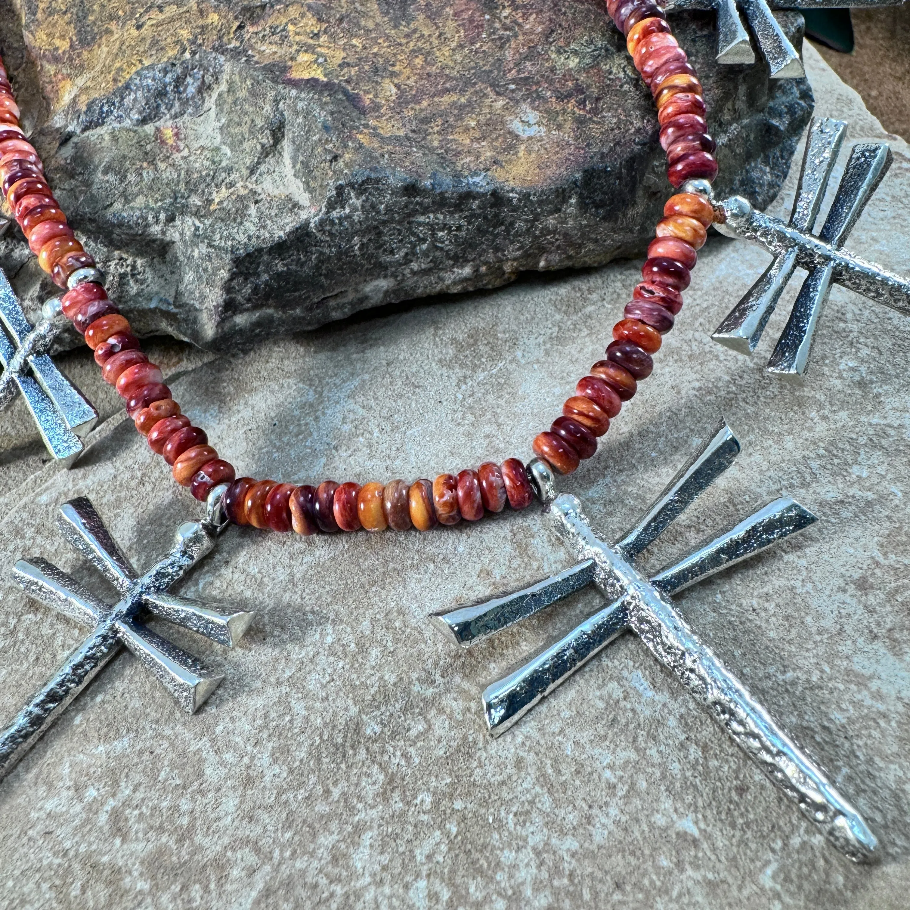 Dragonfly Pendant Necklace with Spiny Oyster Beads by Gary Custer