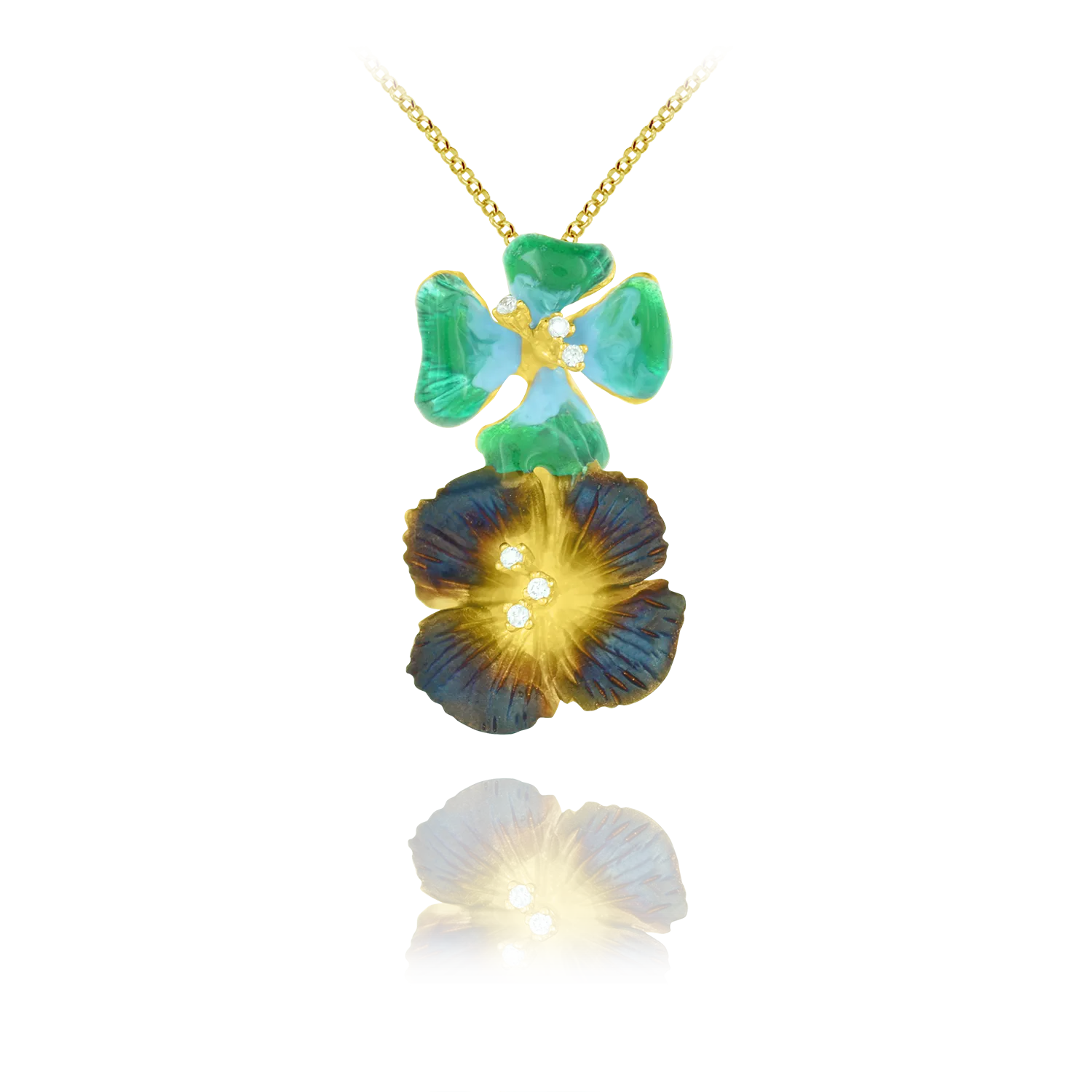 Ember and Enamel Blossom Pendant