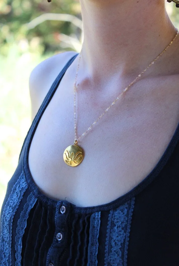 Exquisite Gold Lotus Pendant