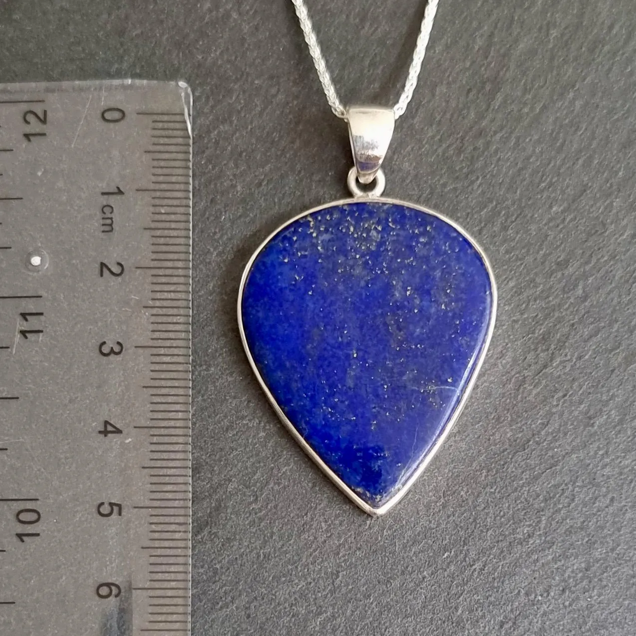 Exquisite Heart Lapis Lazuli 925 Sterling Silver Pendant, LLP7
