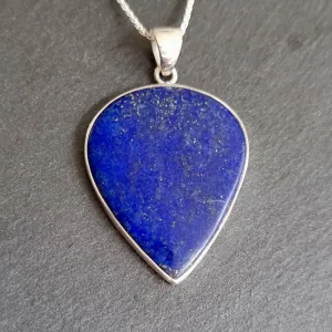 Exquisite Heart Lapis Lazuli 925 Sterling Silver Pendant, LLP7