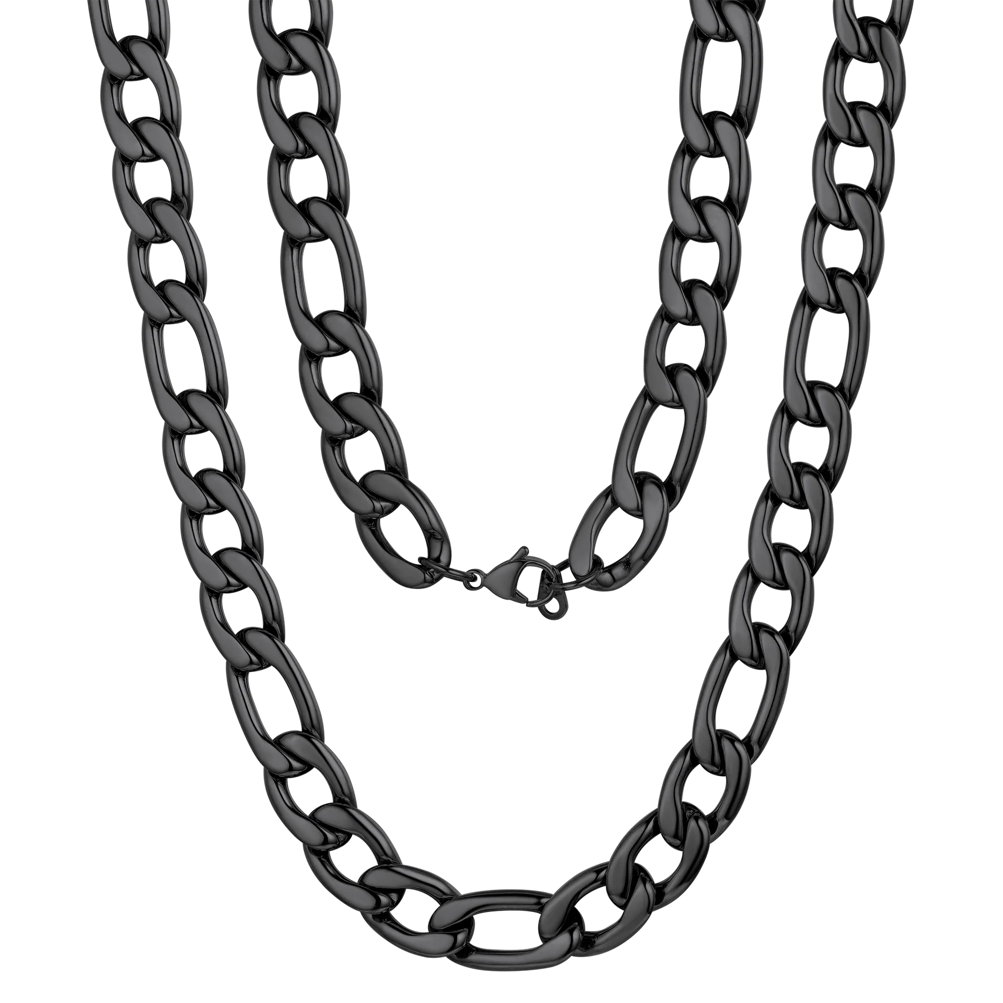 Figaro Link Chain Necklace for Men Boys, 3/5/8/12MM Wide