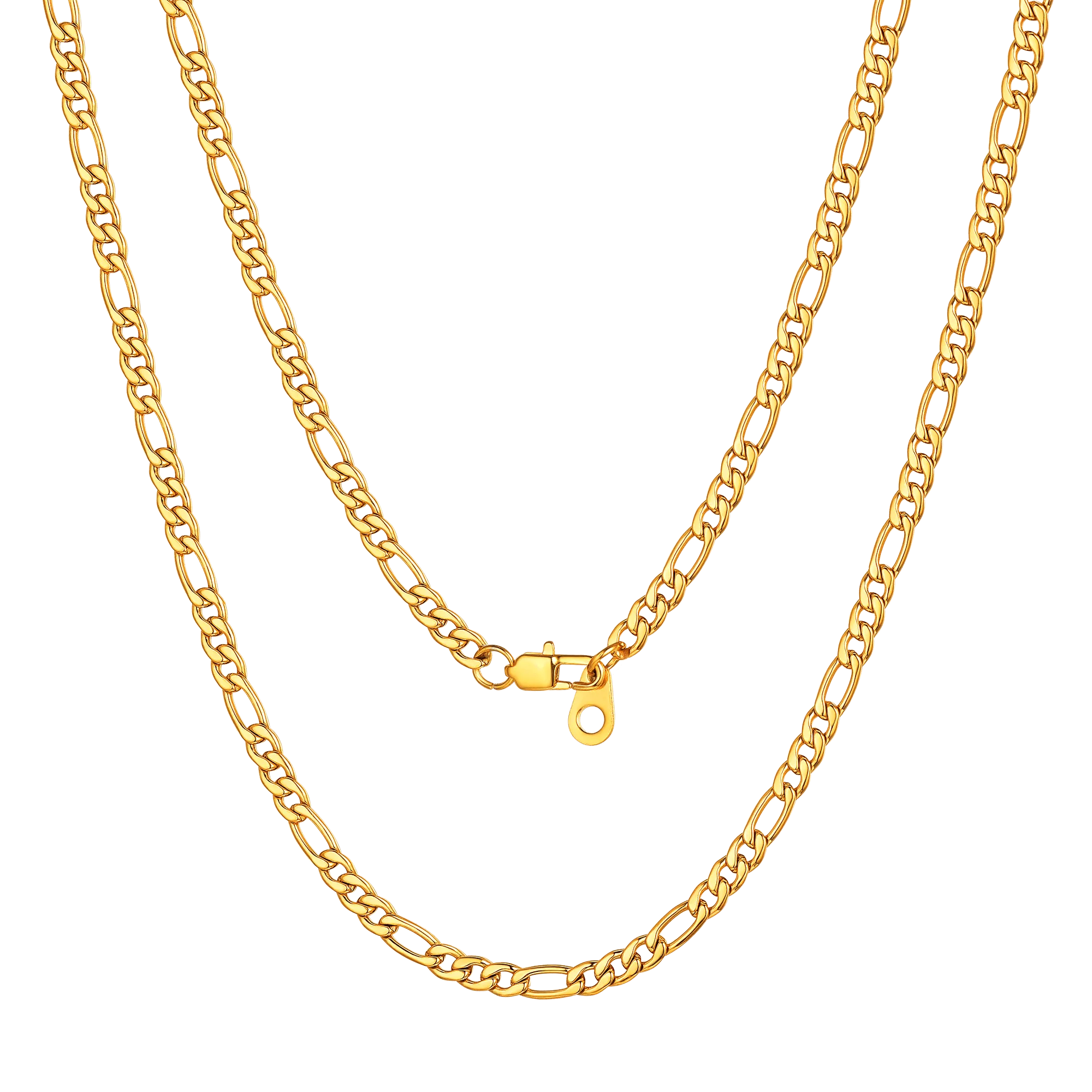 Figaro Link Chain Necklace for Men Boys, 3/5/8/12MM Wide