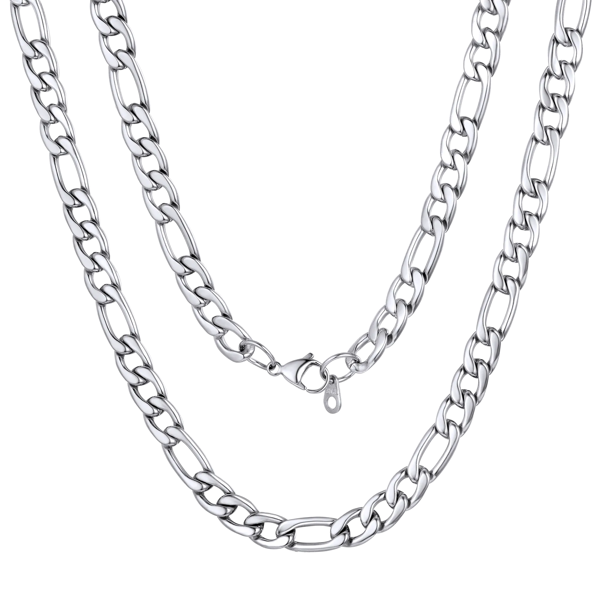 Figaro Link Chain Necklace for Men Boys, 3/5/8/12MM Wide
