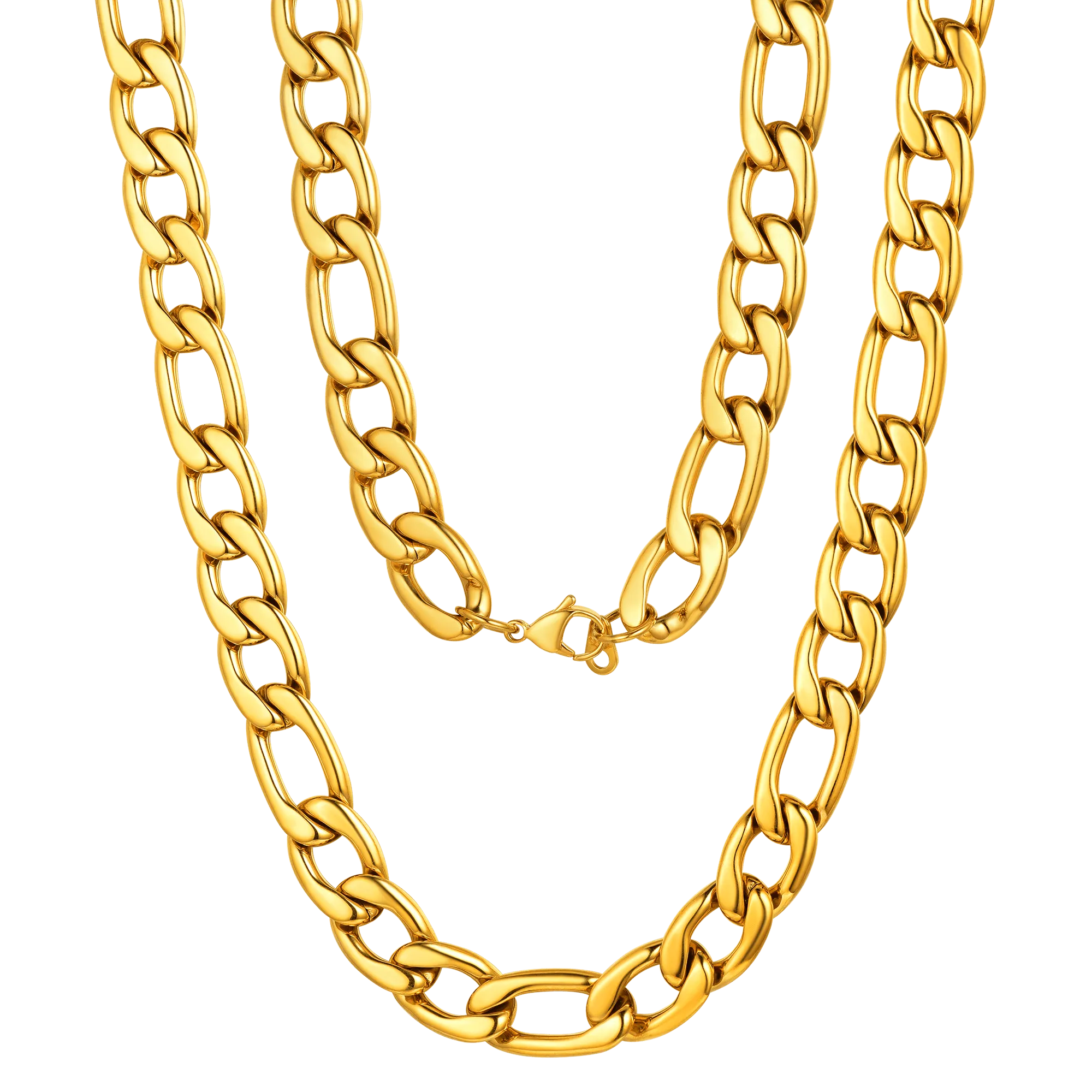 Figaro Link Chain Necklace for Men Boys, 3/5/8/12MM Wide