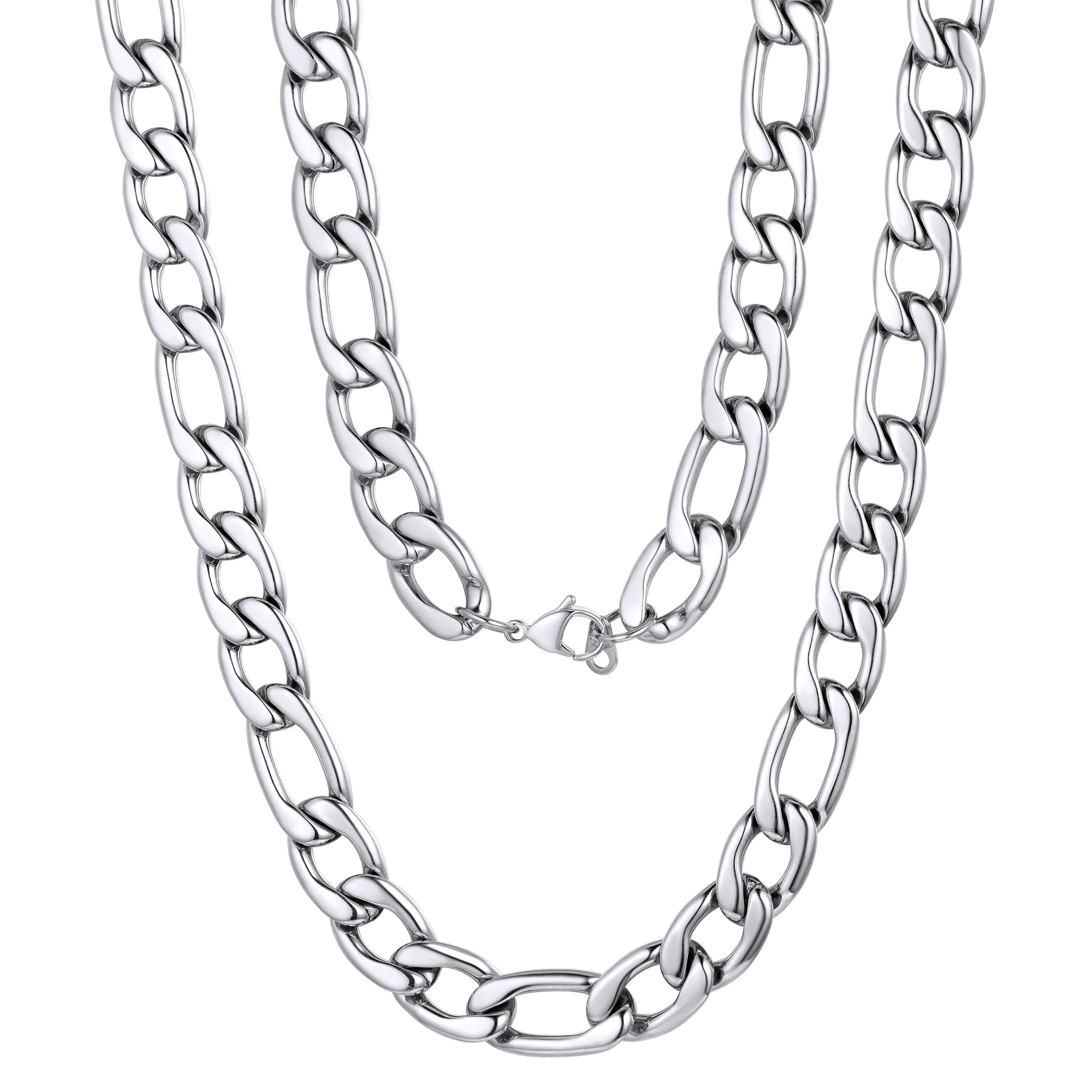 Figaro Link Chain Necklace for Men Boys, 3/5/8/12MM Wide