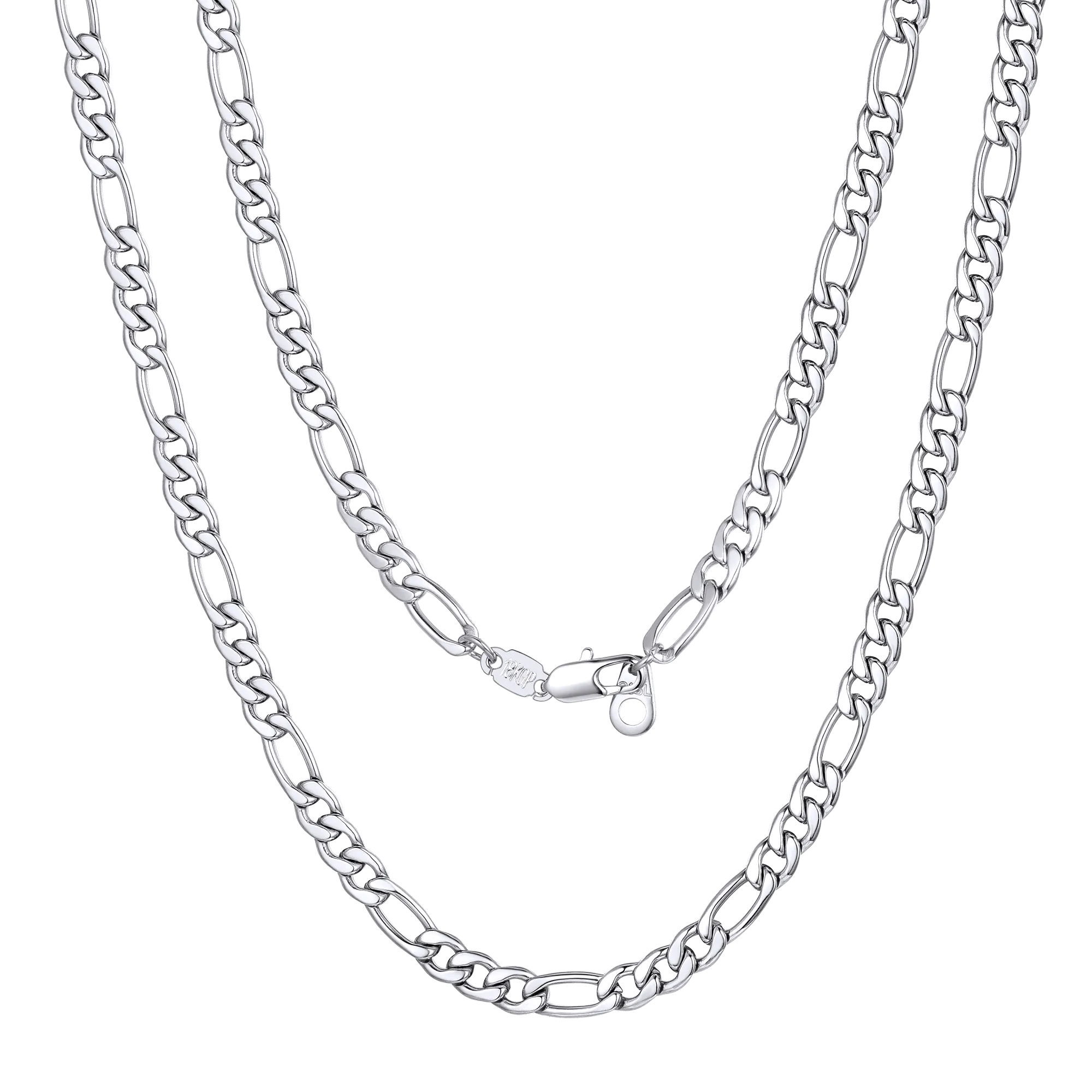 Figaro Link Chain Necklace for Men Boys, 3/5/8/12MM Wide