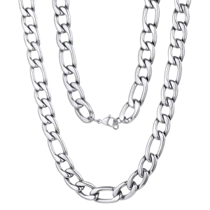 Figaro Link Chain Necklace for Men Boys, 3/5/8/12MM Wide