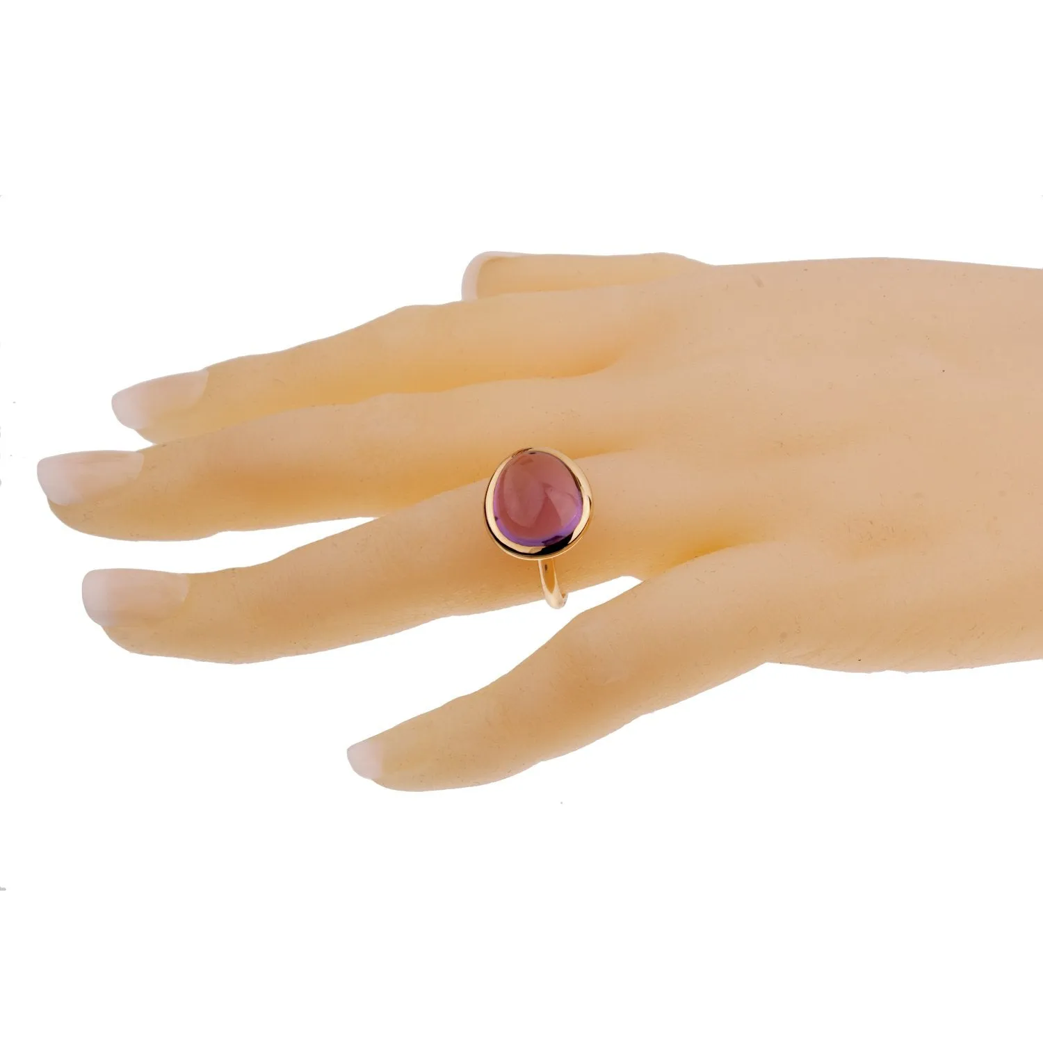Fred of Paris 7ct Amethyst Cabochon Rose Gold Cocktail Ring Size 6