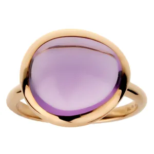 Fred of Paris 7ct Amethyst Cabochon Rose Gold Cocktail Ring Size 6