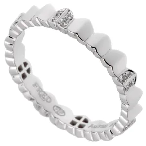 Fred of Paris Arc Diamond 18k White Gold Band Ring Sz 6
