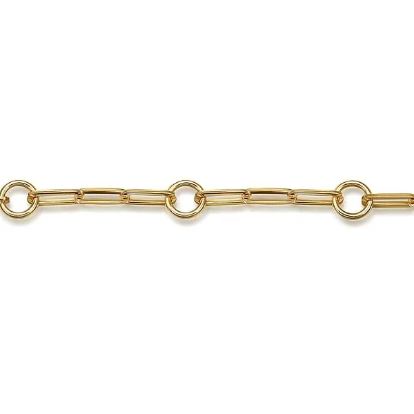 Gabriel & Co. High Polish Classic Chain Link Circle Stations Bracelet