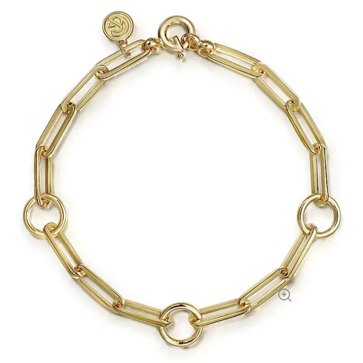 Gabriel & Co. High Polish Classic Chain Link Circle Stations Bracelet