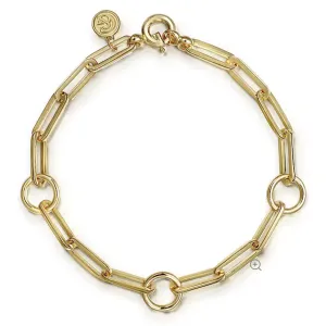 Gabriel & Co. High Polish Classic Chain Link Circle Stations Bracelet
