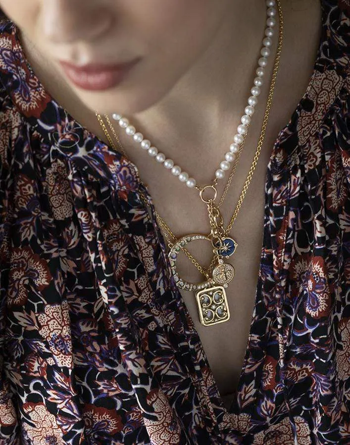 Gate Frame Diamond Locket Necklace