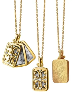 Gate Frame Diamond Locket Necklace