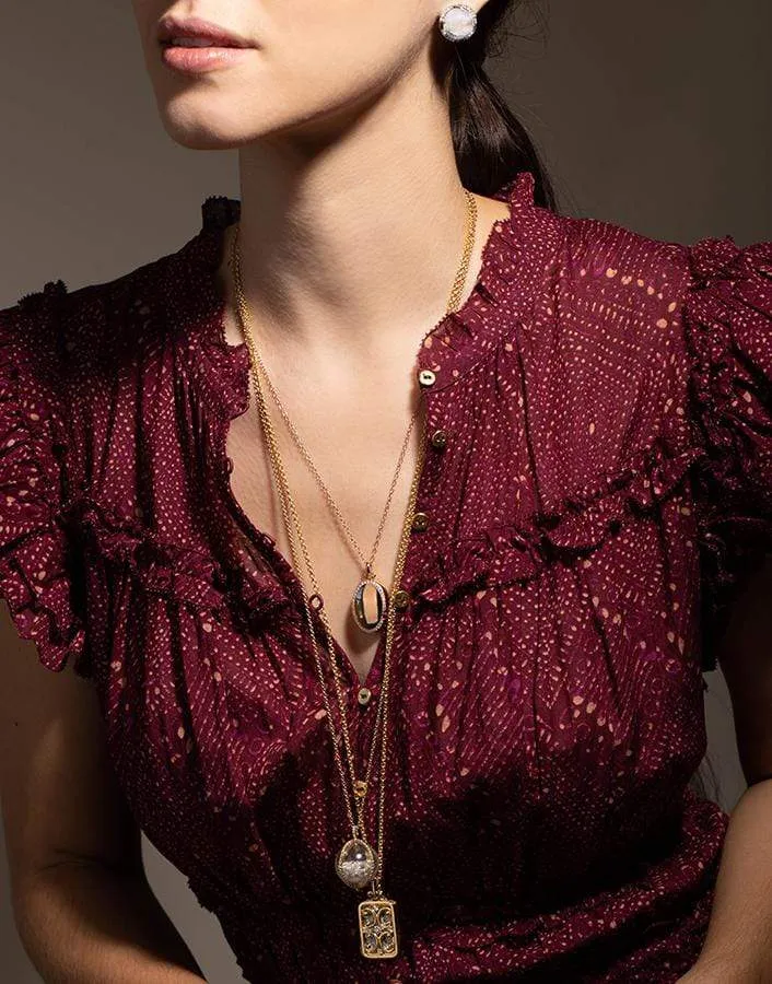 Gate Frame Diamond Locket Necklace