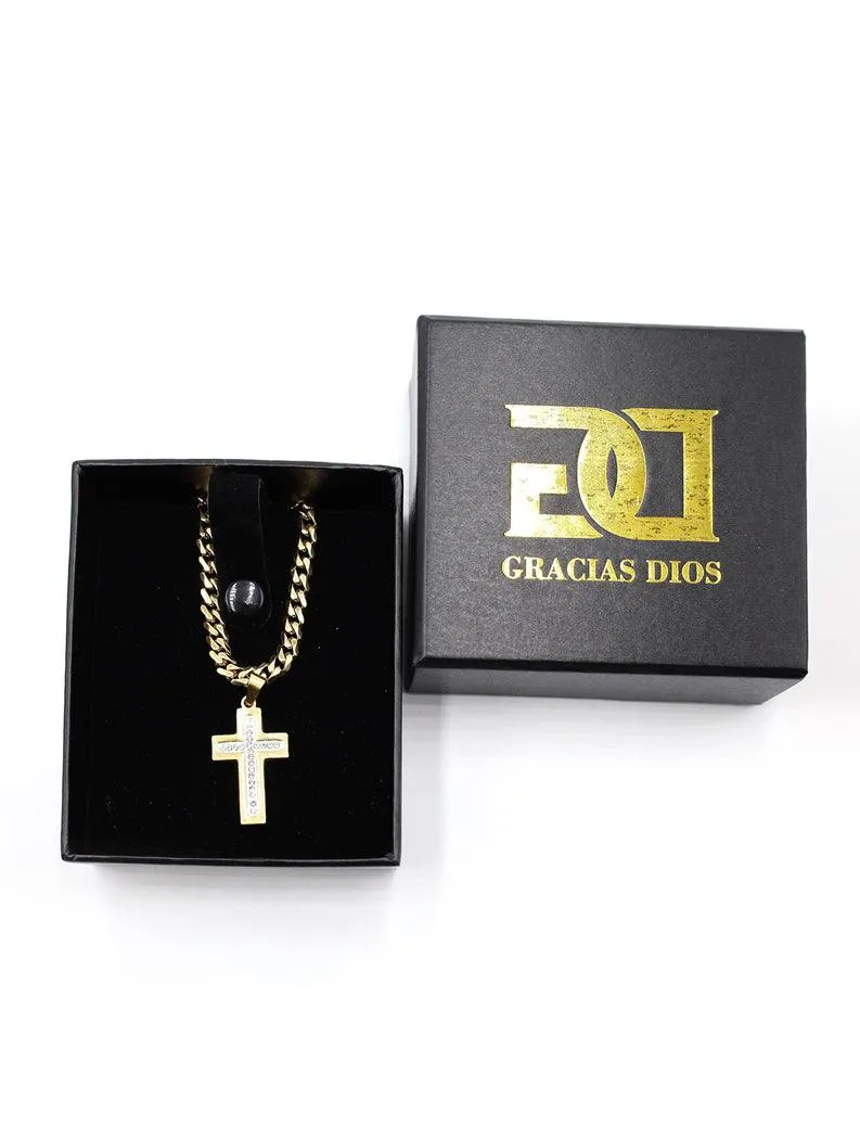 GD Iced Gold Cross Pendant