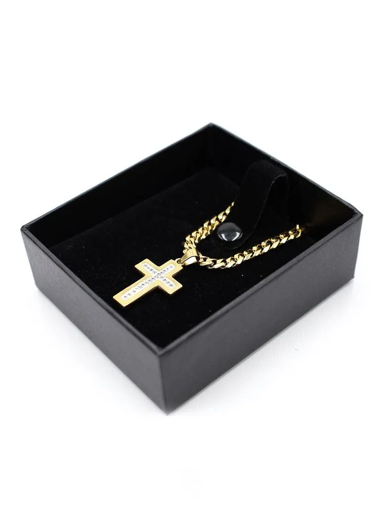 GD Iced Gold Cross Pendant