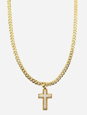 GD Iced Gold Cross Pendant