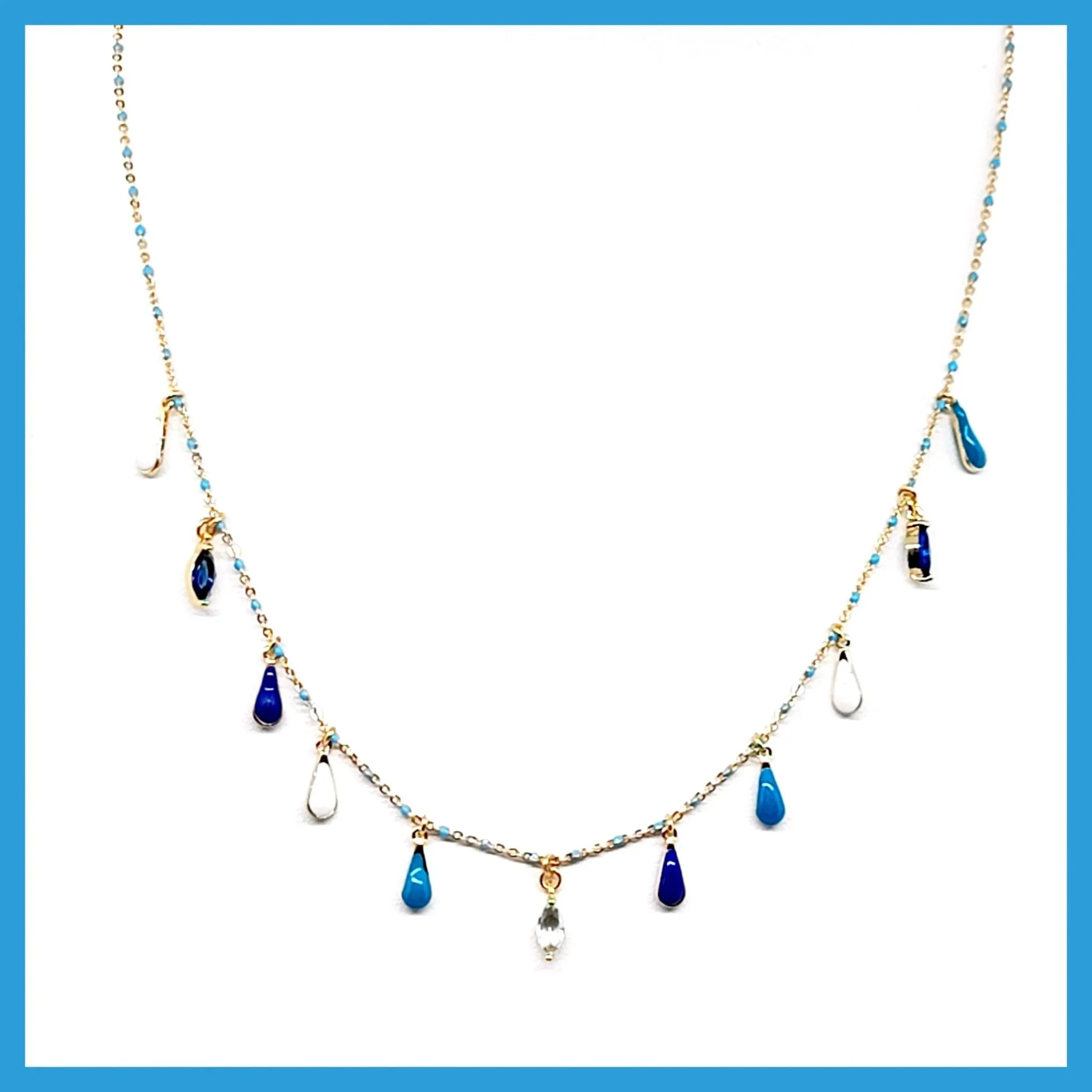 Gemstone Teardrops Necklace