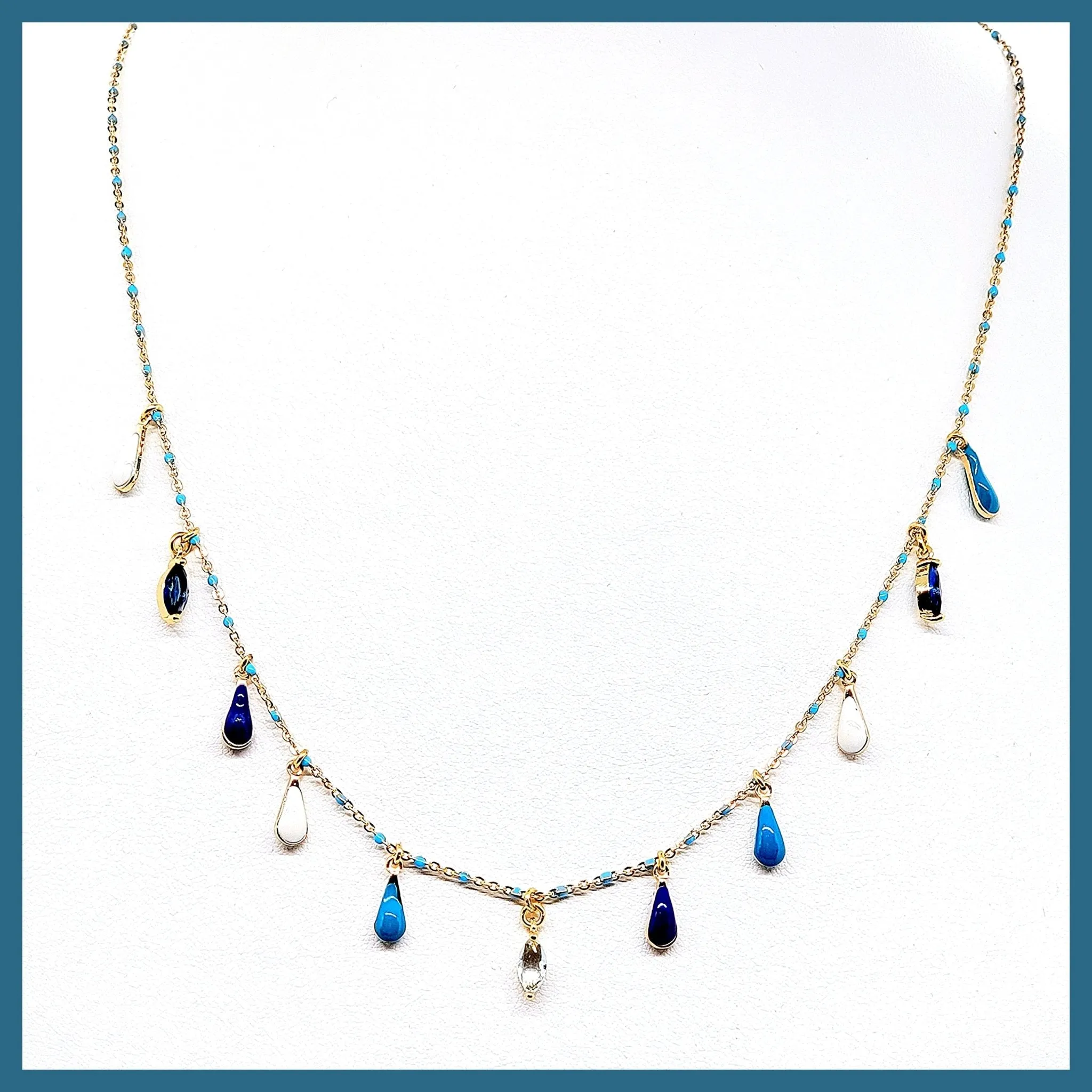 Gemstone Teardrops Necklace