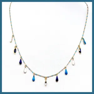 Gemstone Teardrops Necklace