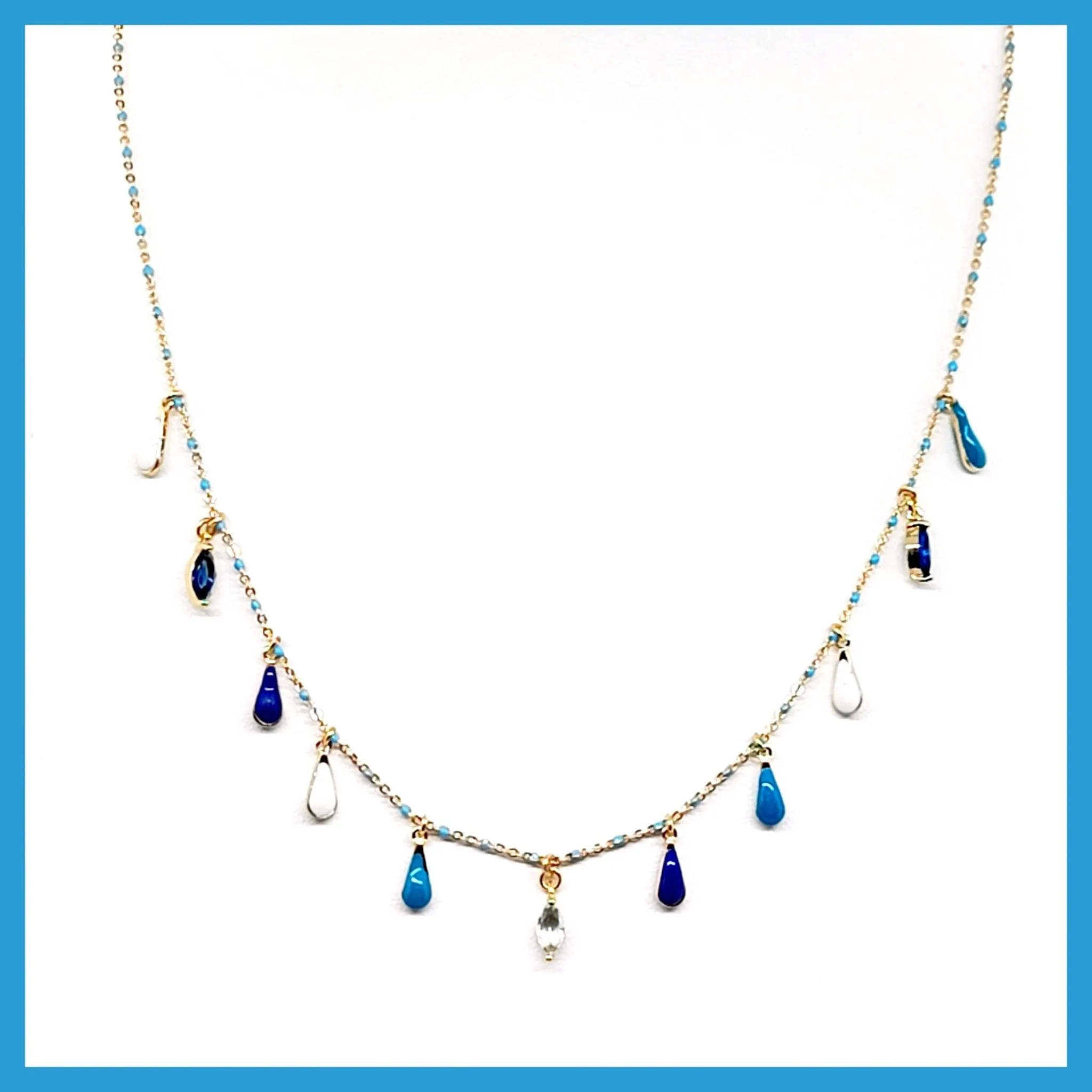 Gemstone Teardrops Necklace