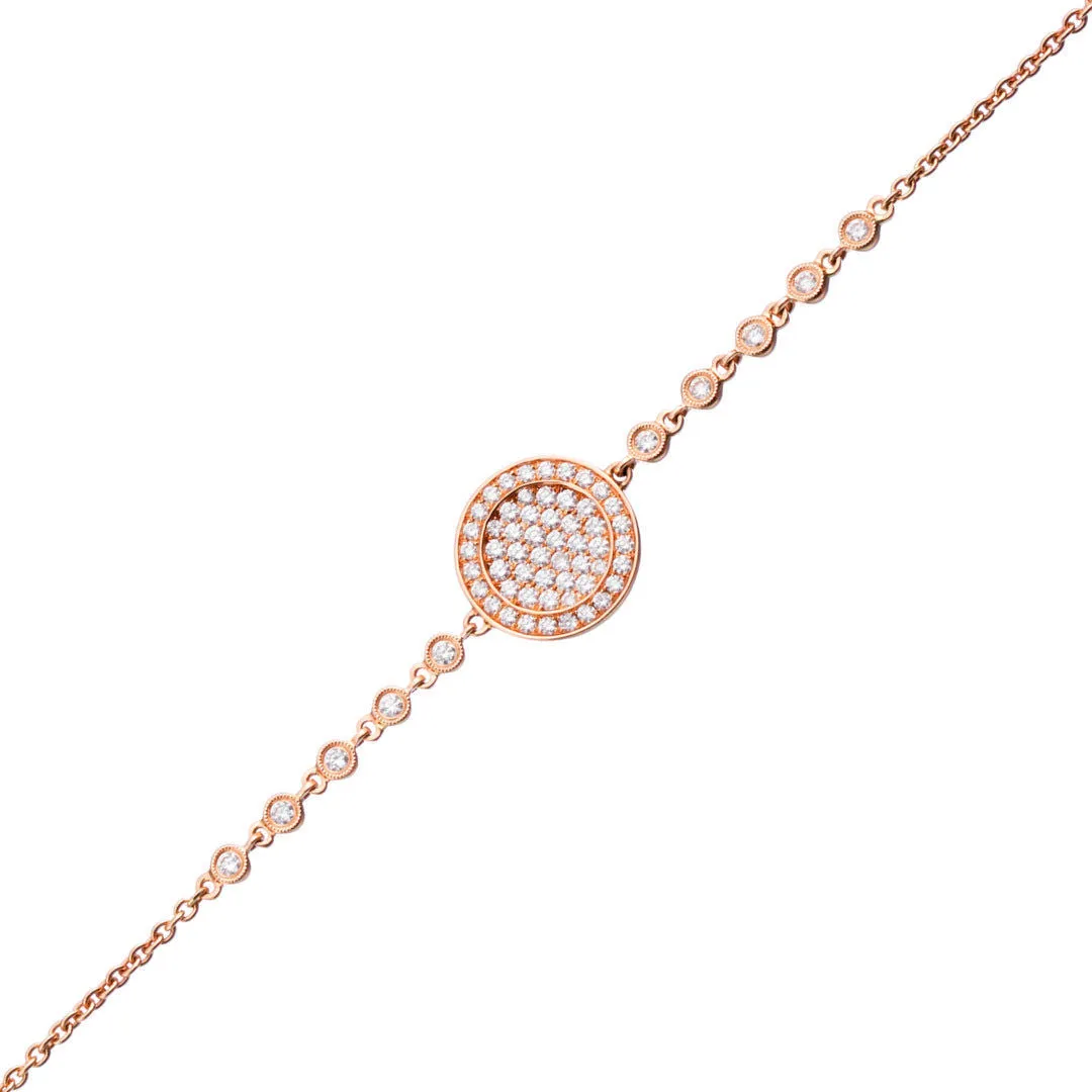 Globe Large 18K Gold, Rosegold or Whitegold Bracelet w. Diamonds