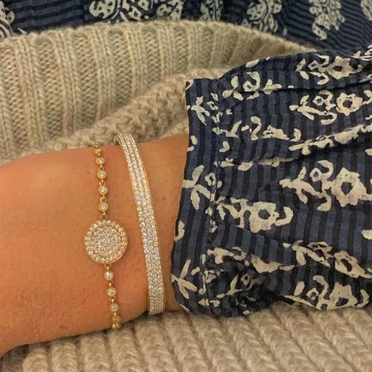 Globe Large 18K Gold, Rosegold or Whitegold Bracelet w. Diamonds