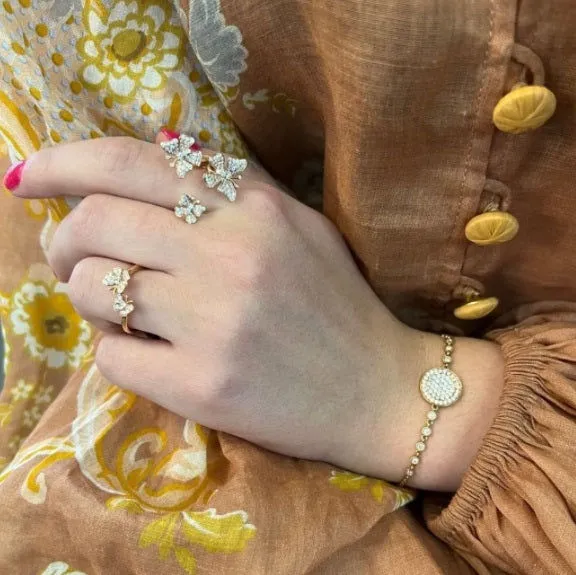 Globe Large 18K Gold, Rosegold or Whitegold Bracelet w. Diamonds