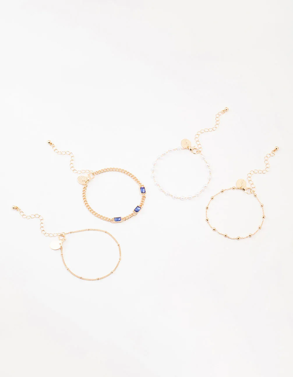 Gold Bag Chain Bracelet 4-Pack