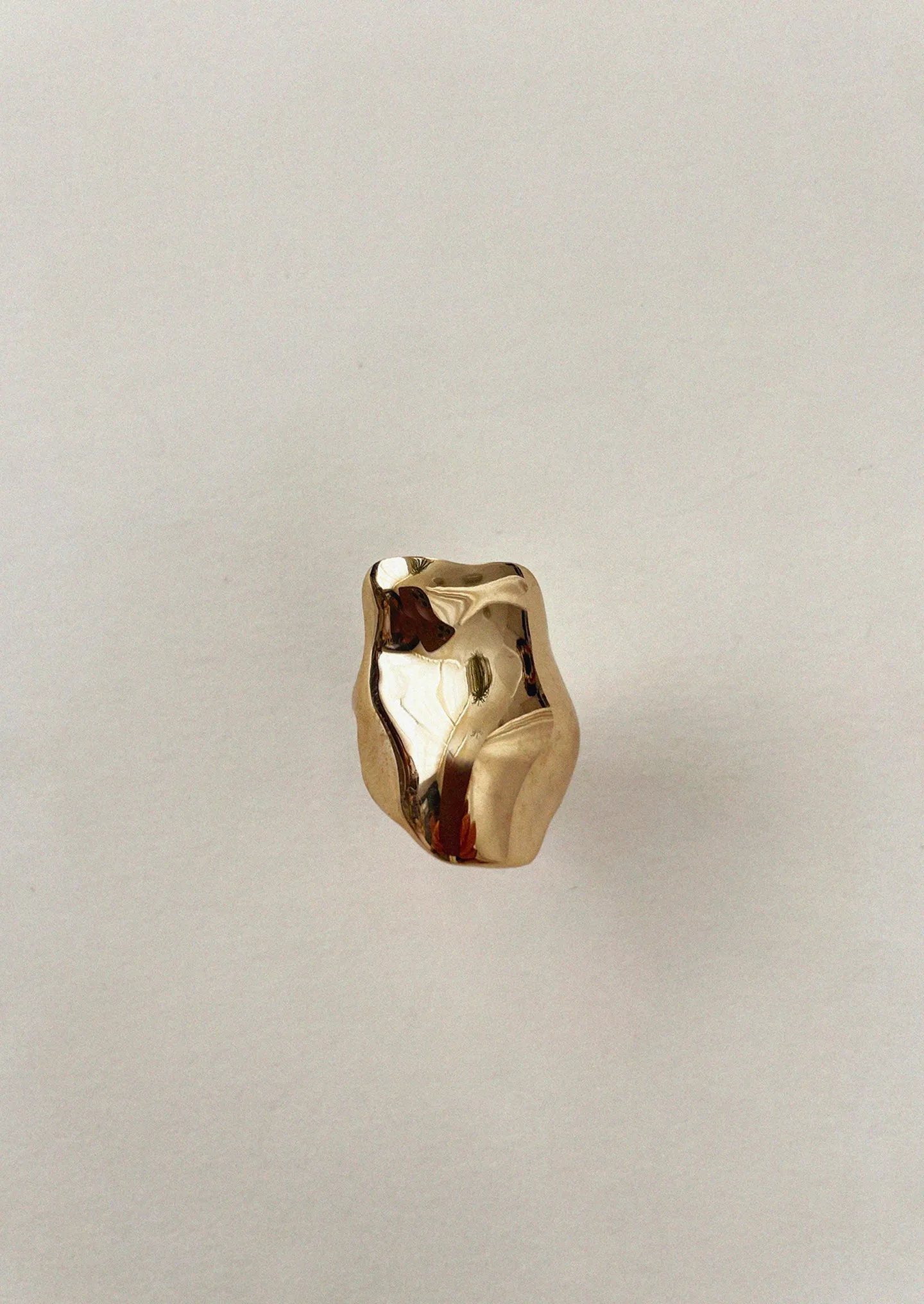 Gold Brass Moai Ring