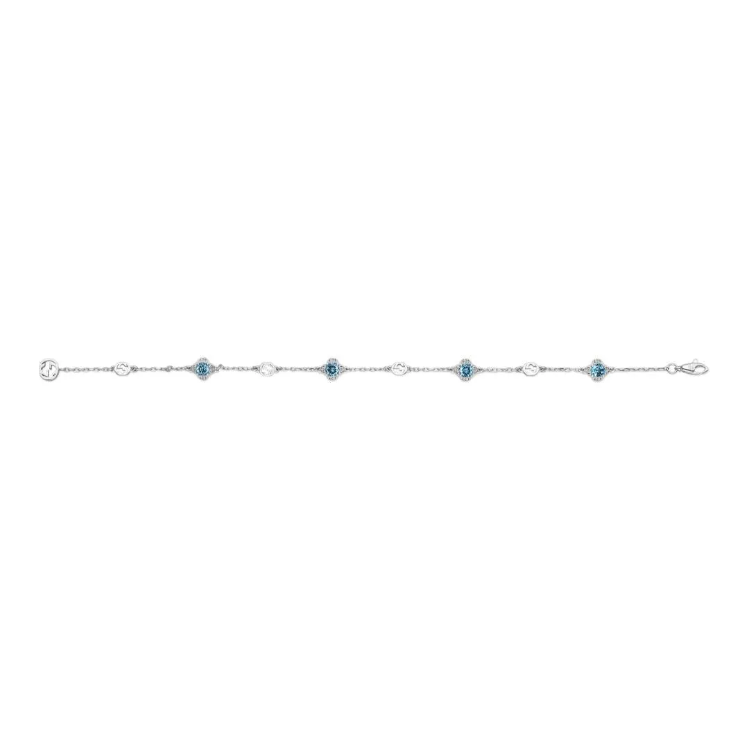 Gucci Interlocking G 18ct White Gold Topaz Bracelet D