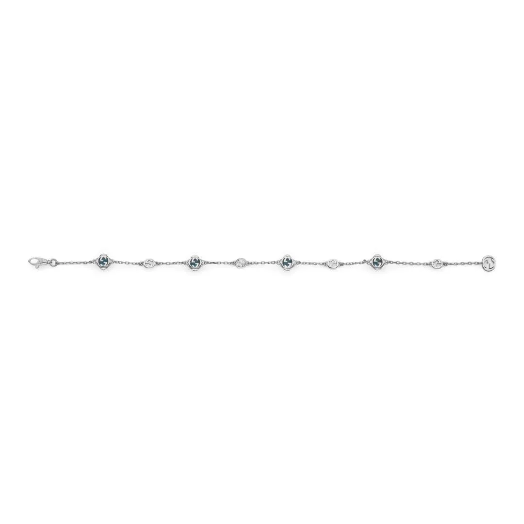 Gucci Interlocking G 18ct White Gold Topaz Bracelet D