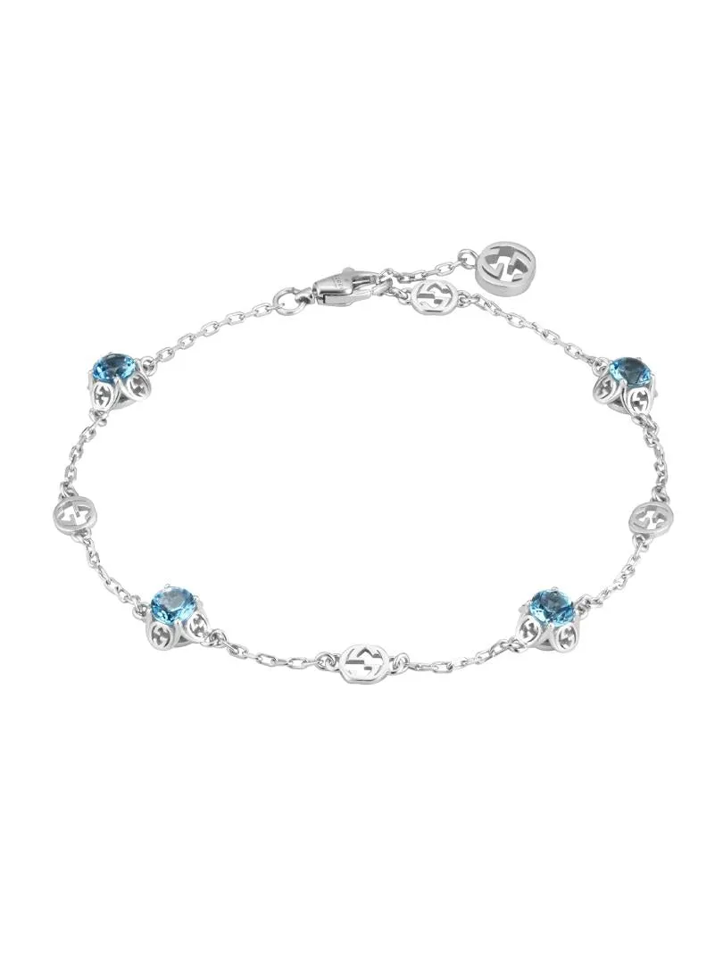 Gucci Interlocking G 18ct White Gold Topaz Bracelet D