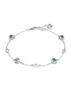 Gucci Interlocking G 18ct White Gold Topaz Bracelet D