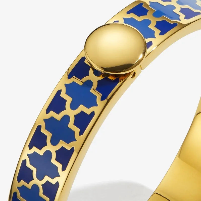 Halcyon Days "Agama Deep Cobalt, Bluebell & Gold" Bangle