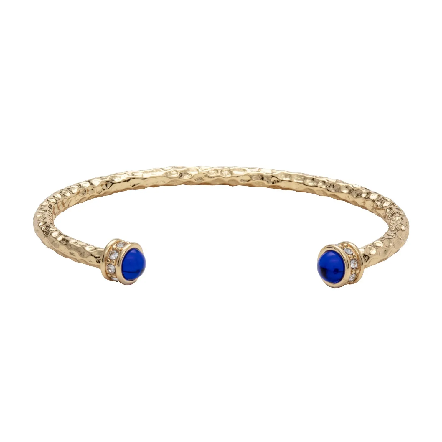 Halcyon Days "Hammered Torque Deep Cobalt & Gold" Bangle