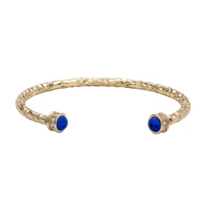 Halcyon Days "Hammered Torque Deep Cobalt & Gold" Bangle