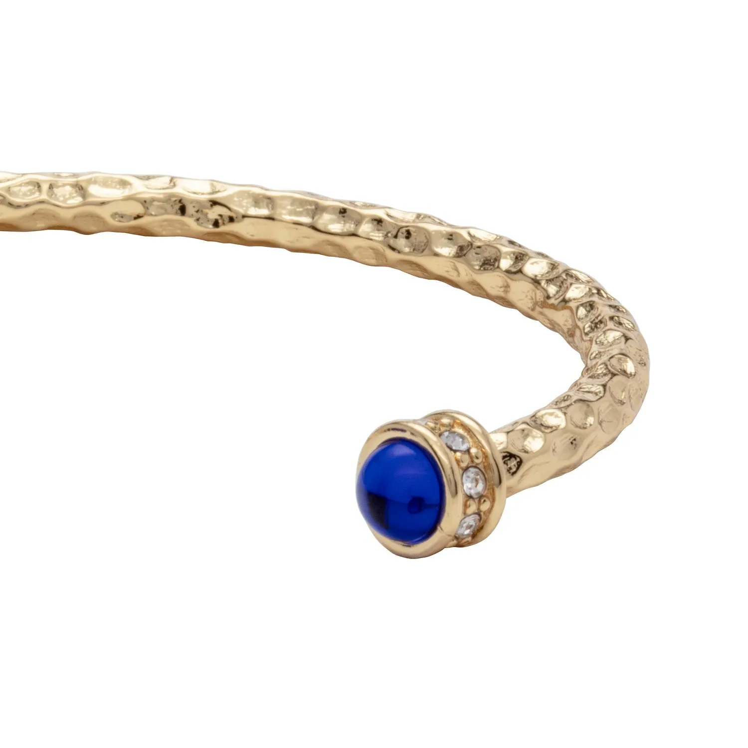 Halcyon Days "Hammered Torque Deep Cobalt & Gold" Bangle