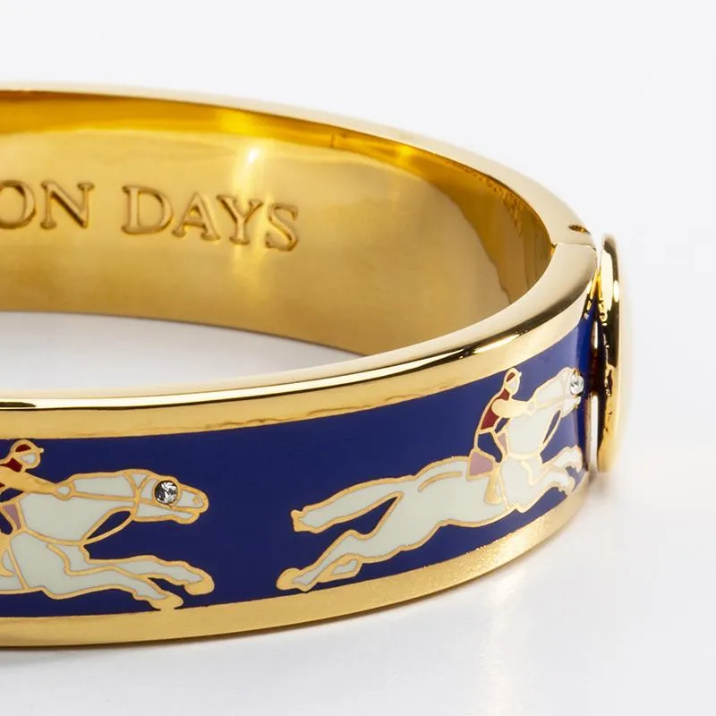 Halcyon Days "Race Horse Deep Cobalt & Gold" Bangle