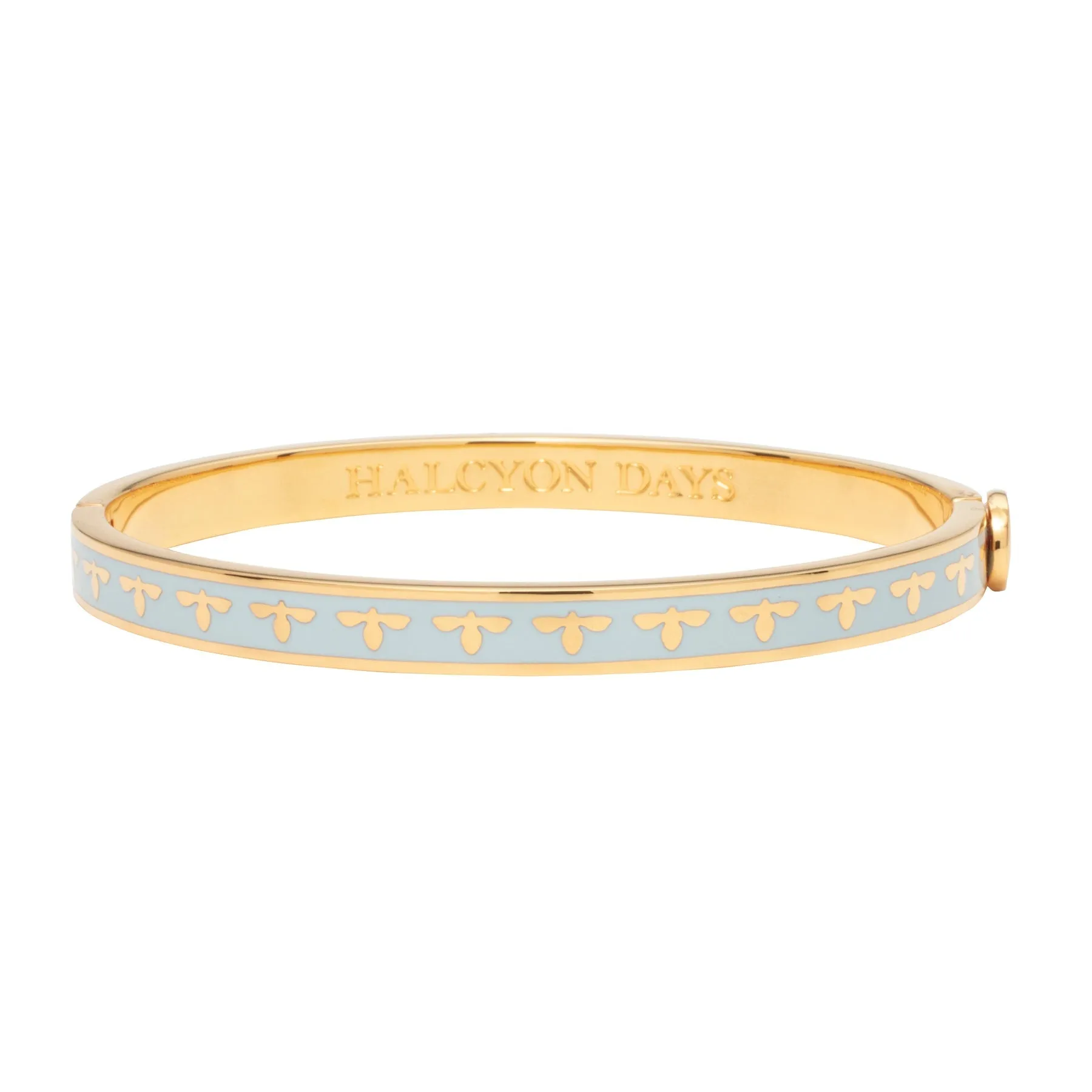 Halcyon Days "Skinny Bee Forget-Me-Not Blue & Gold" Bangle