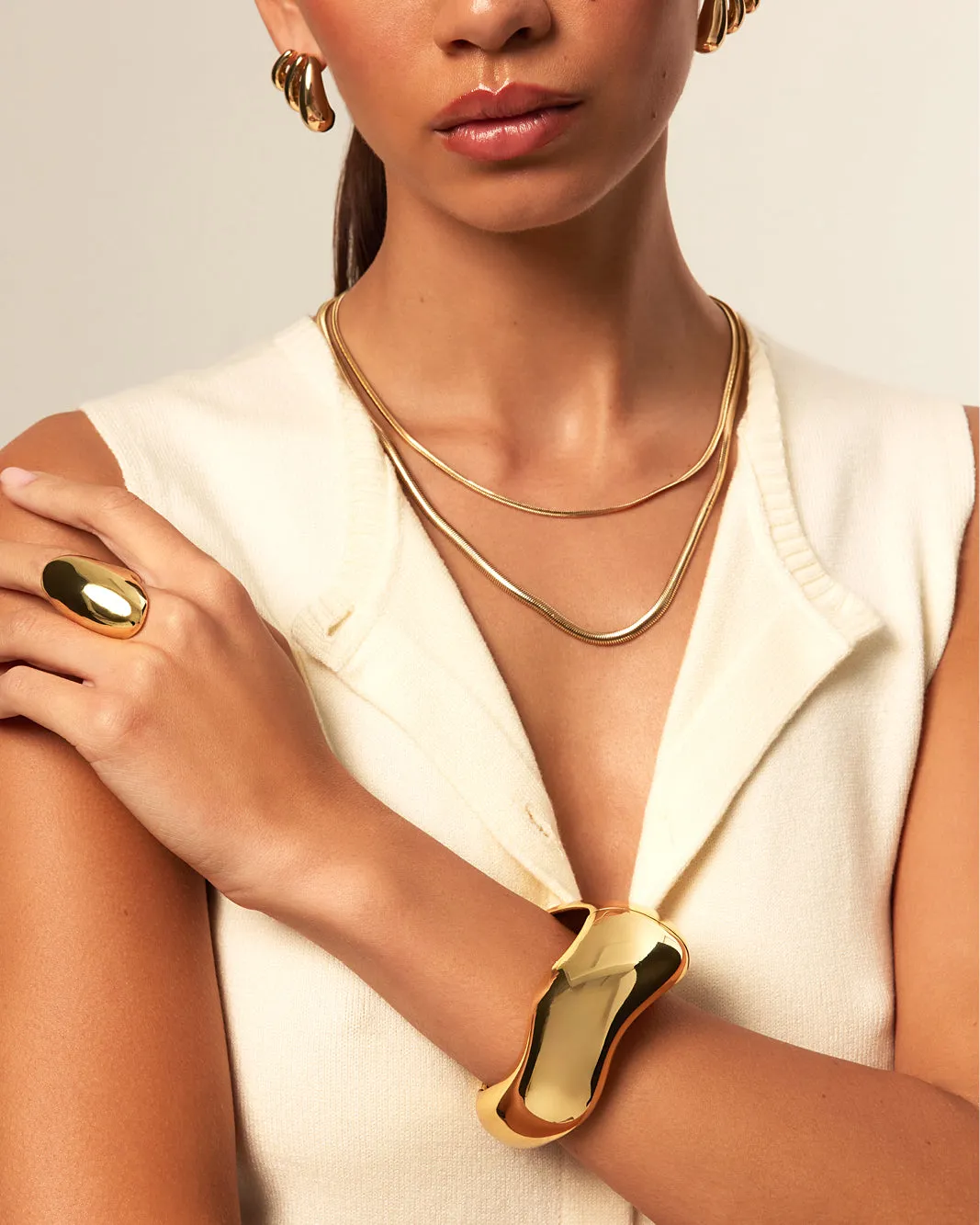 HALLIE BANGLE - GOLD PLATED 18K