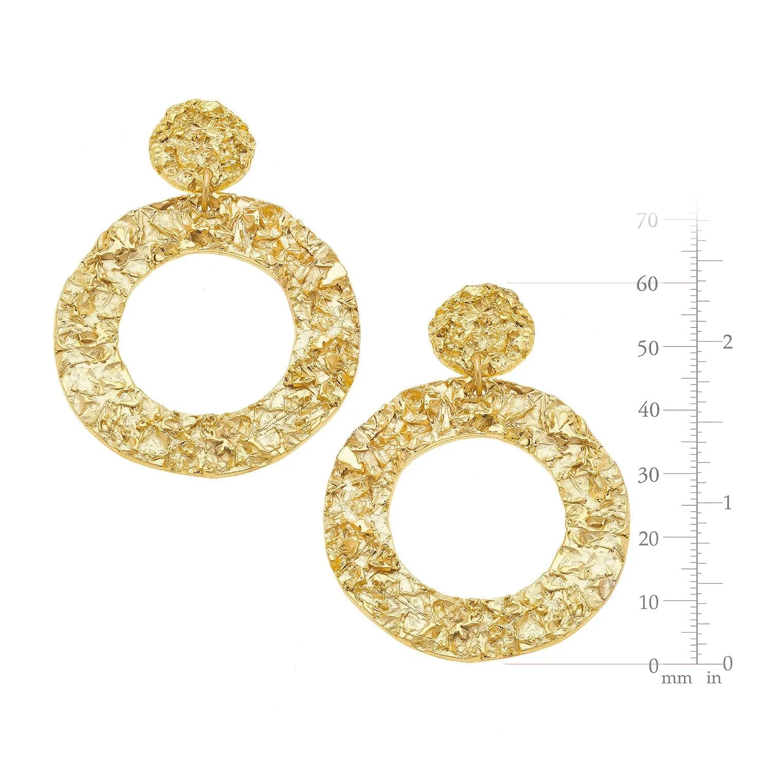 Handcast Gold Vintage French Textured Earrings