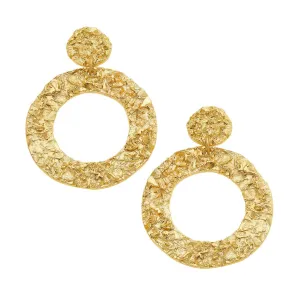 Handcast Gold Vintage French Textured Earrings