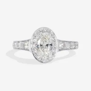 HAZEL | Oval Halo Diamond Set in 18ct White Gold 1.00ct