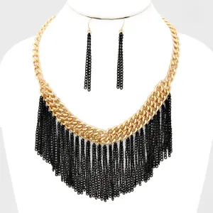 iLLASPARKZ Colored Fringe Bib Necklace