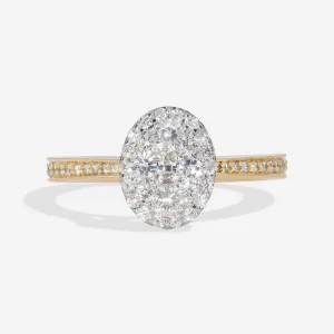 KEELIN | Oval Cluster Diamond Set in 18ct Gold 0.62ct