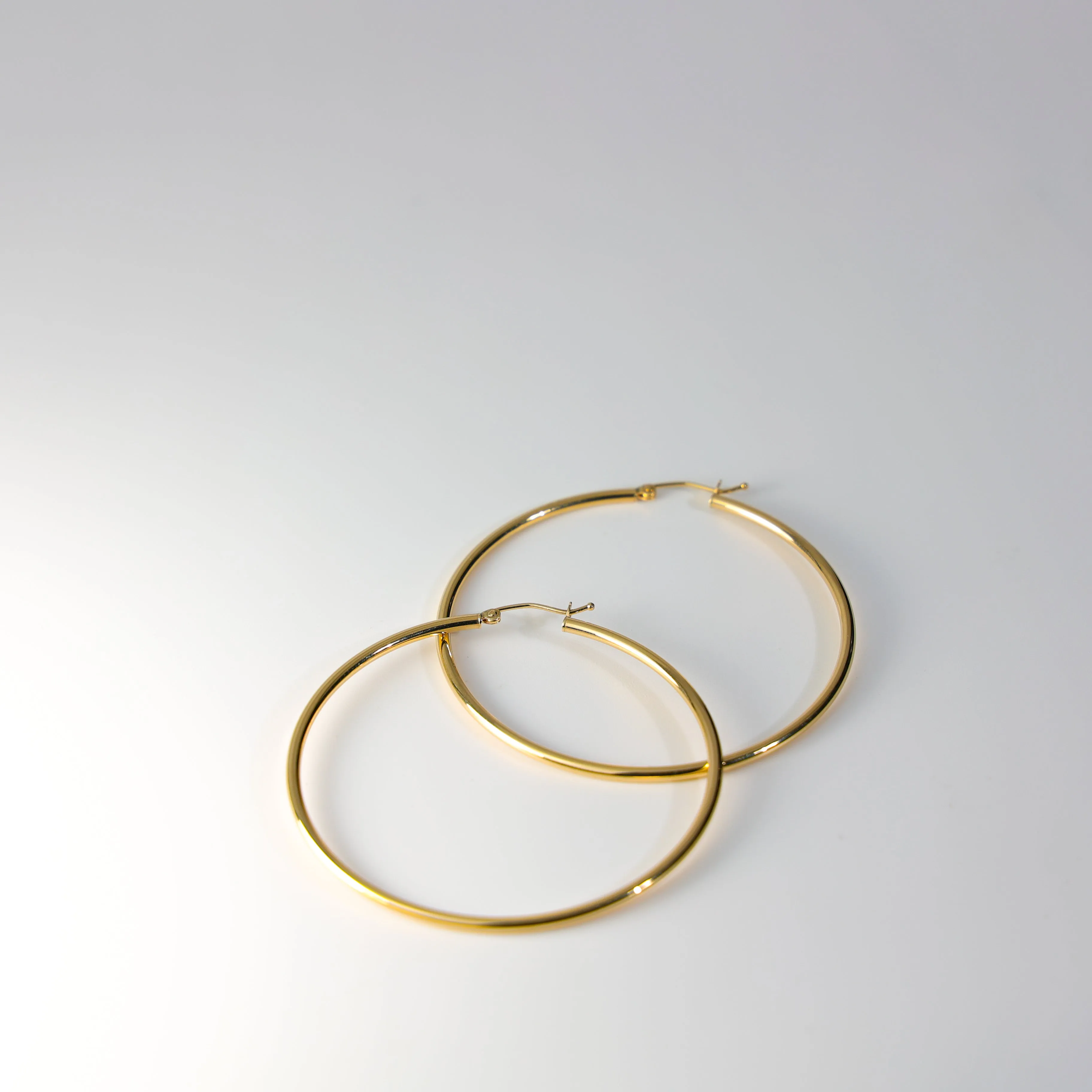 Large Gold Hoop Earrings 55 MM Wide Model-135